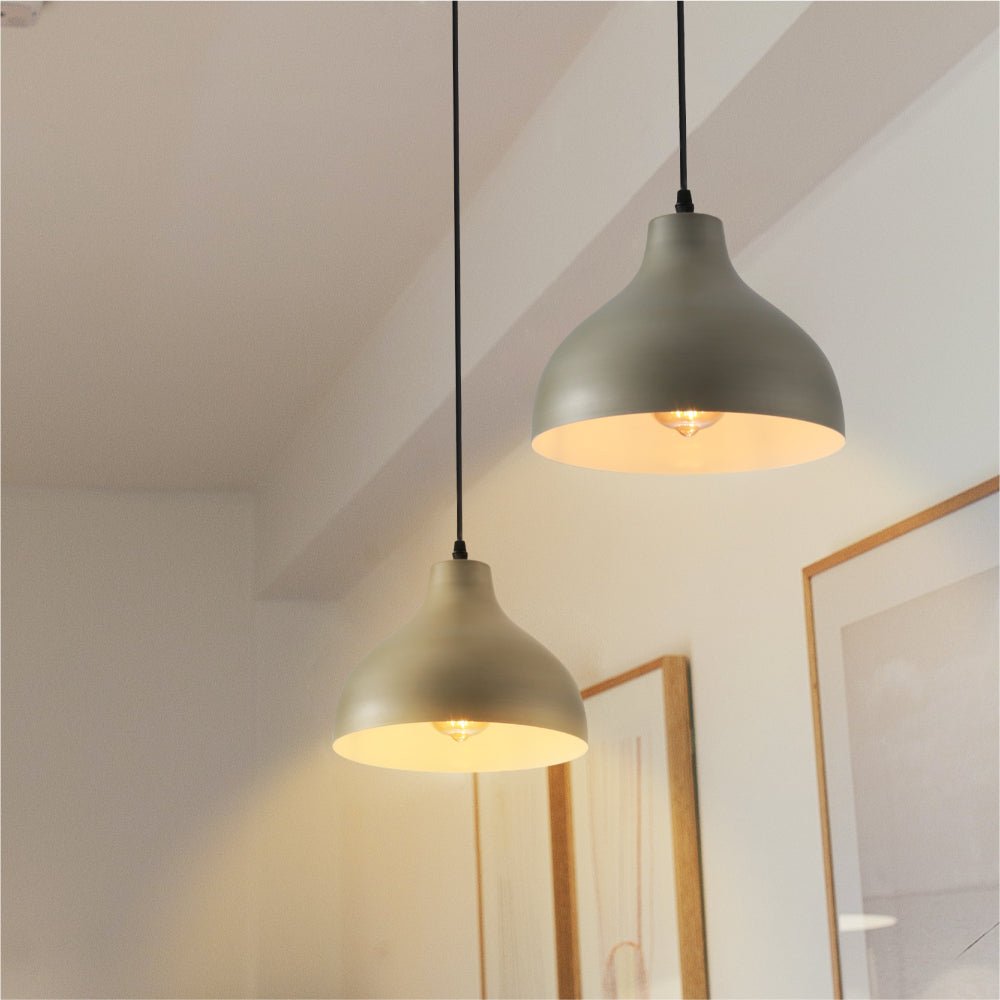 More interior usage of Antique Grey Brass Dome Metal Pendant Ceiling Light with E27 Fitting D250 | TEKLED 150-18199