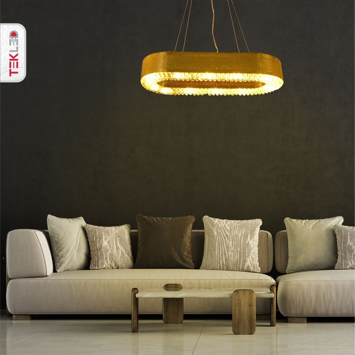 More interior usage of Ball Crystal Gold Metal Island Chandelier L850 with 10XE14 Fitting | TEKLED 156-19566