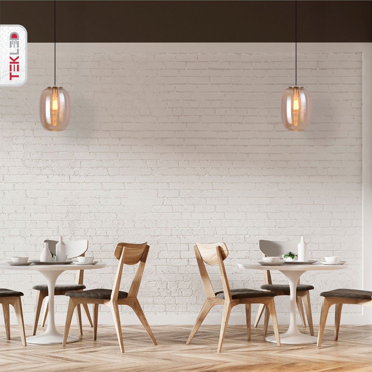 More interior usage of Bee Hive Amber Glass Pendant Light with E27 Fitting | TEKLED 159-17344