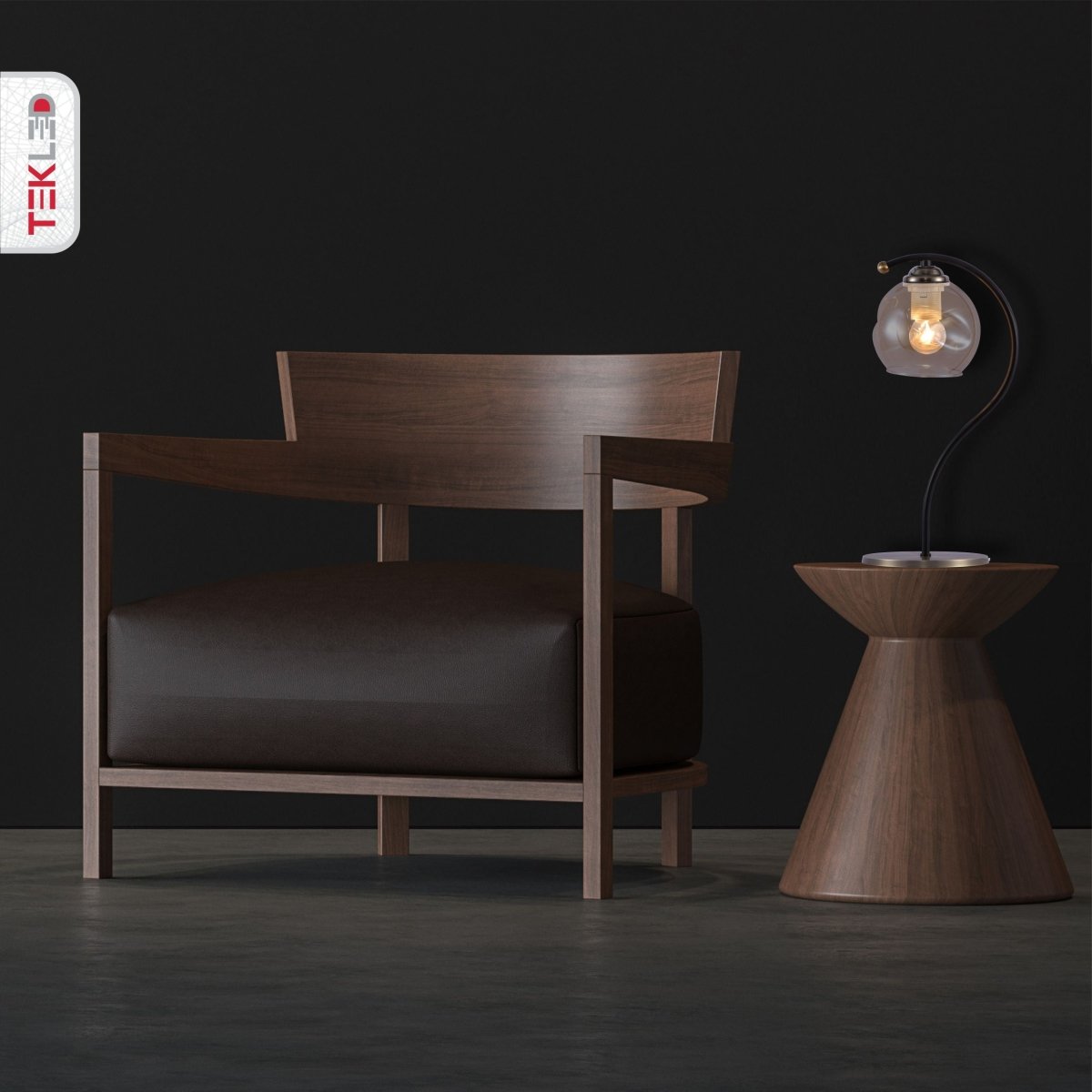 More interior usage of Black Antique Brass Metal Amber Globe Table Lamp with E27 Fitting | TEKLED 151-19686