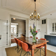 Dining room kitchen interior usage of Candle Vintage Rustic Black French Chandelier Ceiling Light 5xE14 | TEKLED 156-18148