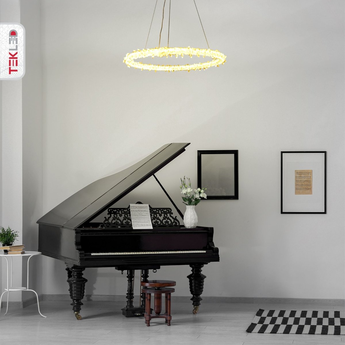 More interior usage of Modern Quartz Round Chandelier with Built-in LED 150W | TEKLED 159-17532