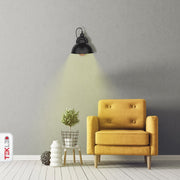 Indoor usage of Black Metal Hinged Dome Wall Light with E27 Fitting