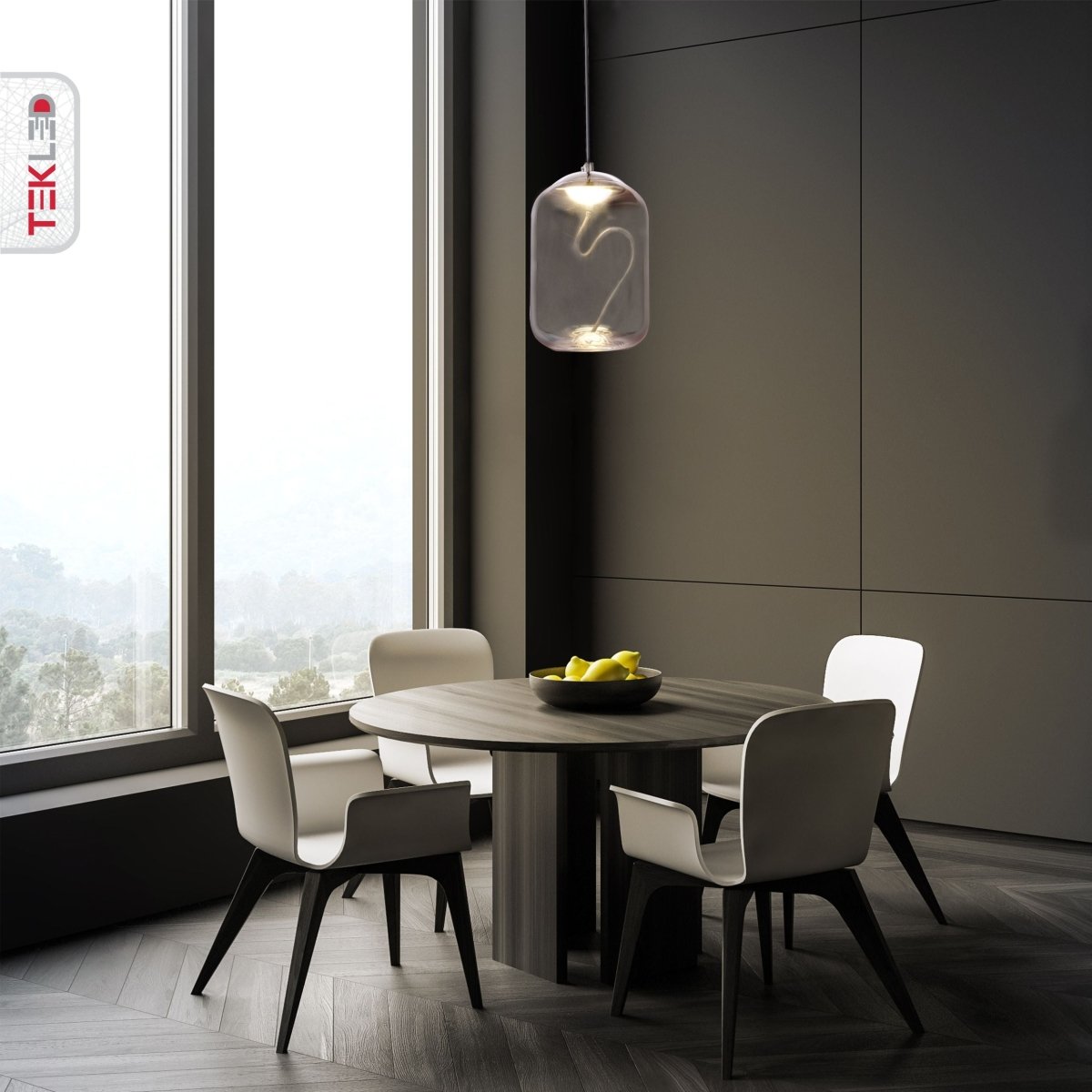 More interior usage of Smoky Glass Cylinder Pendant Light with G9 Fitting | TEKLED 159-17332