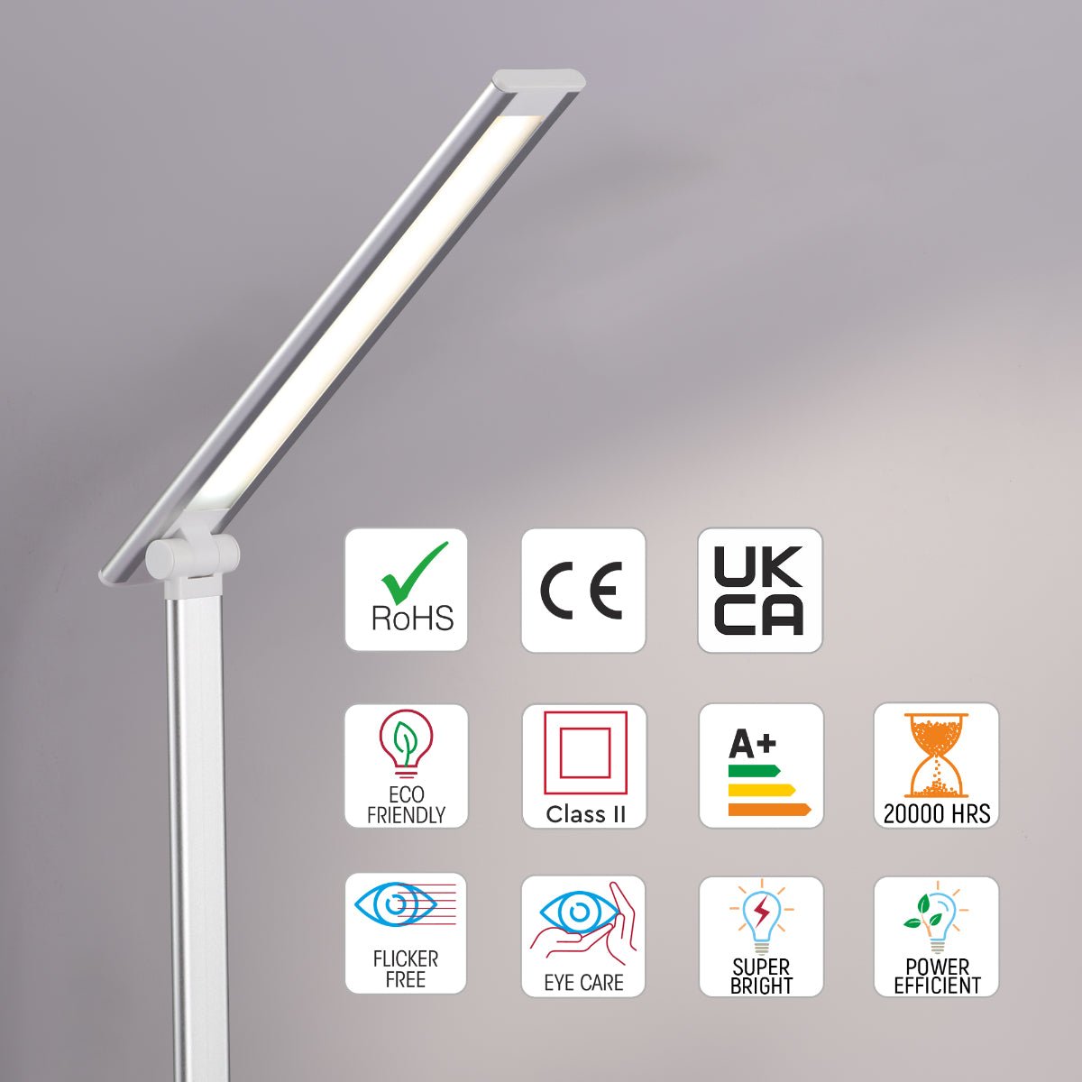 More interior usage of Zingo Silver Desk Light Dimmable and Colour Modes | TEKLED 130-03616