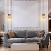 More interior usage of Amber Sides Open Globe Glass Gold Wall Light E27 Pull Down Switch | TEKLED 151-19770