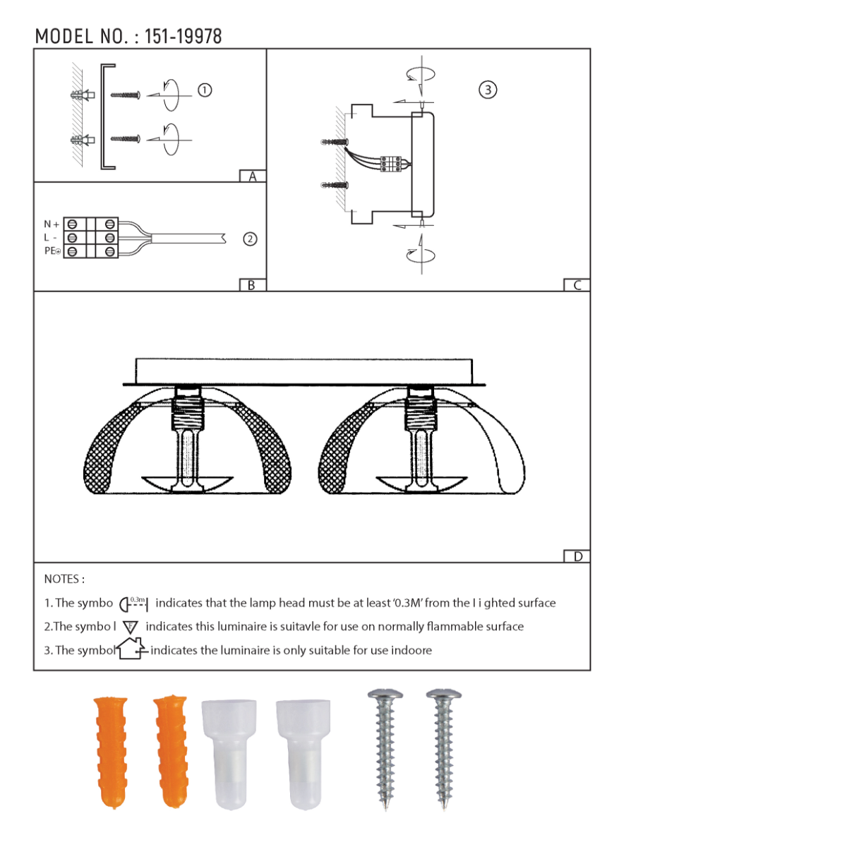 Technical specs of Industrial Chic Halo Wall Sconce Light 151-19978