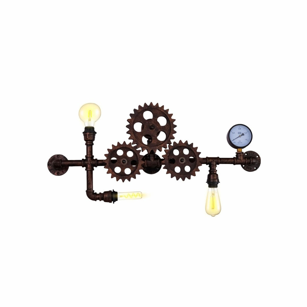 Industrial Design Valve Pipe Gauge Gear Metal Wall Light with 