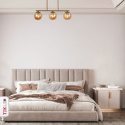 Indoor usage of Amber Globe Glass Gold Metal Body Ceiling Light with 3xE27 Fitting | TEKLED 159-17578