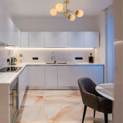 Indoor usage of Gold Crescent Body Opal Globe Ceiling Light with E27 Fittings | TEKLED 159-17668