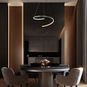 Indoor usage of LED Spiral Chrome Finishing 30W CCT Change Dimmable Contemporary Nordic Scandinavian Pendant Ceiling Light with Remote Control | TEKLED 154-17270