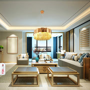 Indoor usage of Octagon Crystal Gold Metal Chandelier D600 with 8xE14 Fitting | TEKLED 156-19576
