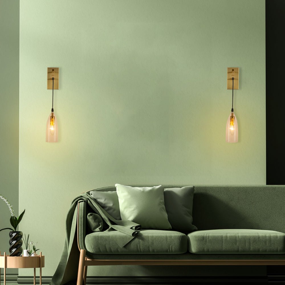 Indoor usage of Snowdrop Clear Glass Gold Metal Pendant Wall Light with E14 Fitting | TEKLED 151-19734