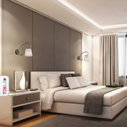 Interior application of Antique Brass Metal Body Rice White Fabric Shade Lantern Vintage Traditional Retro Wall Light with E27 Fitting | TEKLED 151-19812