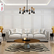 Interior application of Black Gold Up Down Funnel Modern Chandelier with 12xE27 Fitting | TEKLED 150-18280