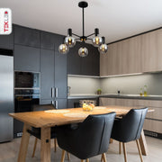 Interior application of Black and Smoky Chandelier with 5xG9 Fitting | TEKLED 158-19618