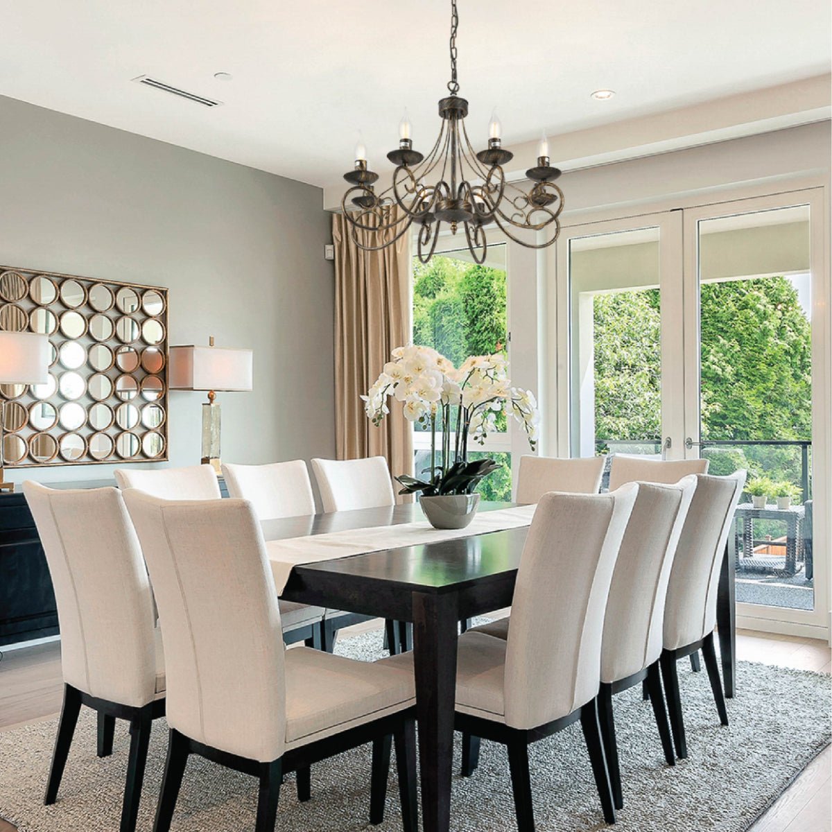 Gold store transitional chandelier