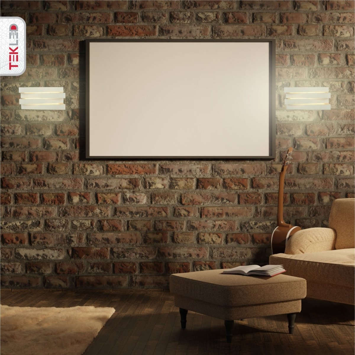 Interior application of LED White Metal Wall Light 12W Warm White 3000K | TEKLED 151-19536