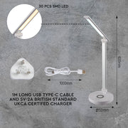 Interior application of Lingo Silver Desk Light Dimmable and Colour Modes with Wireless Phone Charger | TEKLED 130-03624
