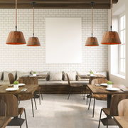 Interior application of Farmhouse Rustic Metal Body Hemp Rope Shade Pendant Ceiling Light with E27 | TEKLED 150-18094