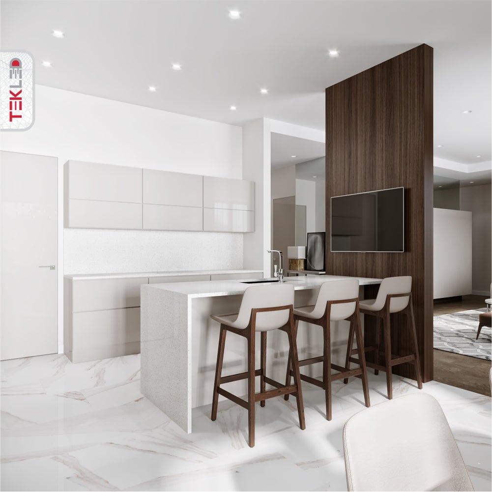 Interior application of White Square Diecast Aluminium Downlight GU10 | TEKLED 143-03978