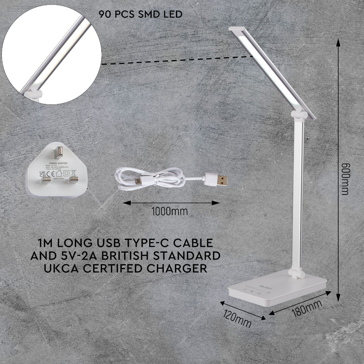 Interior application of Zingo Silver Desk Light Dimmable and Colour Modes | TEKLED 130-03616