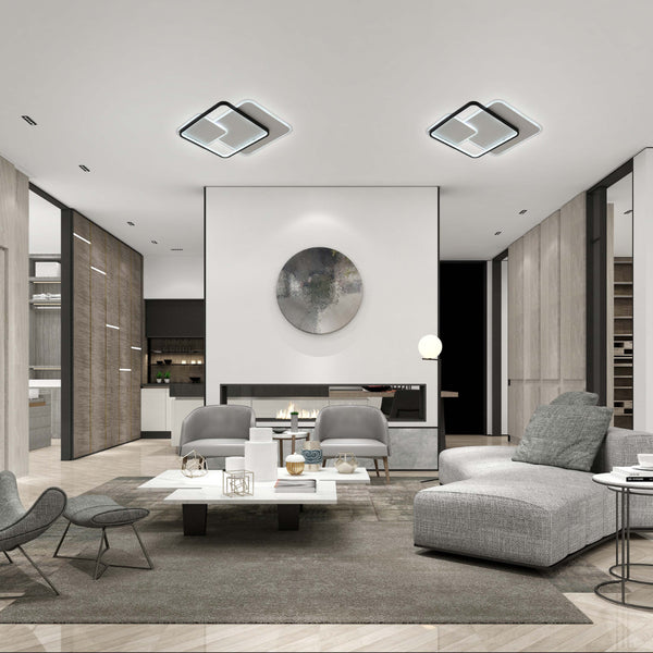Usage of Intersecting Squares LED Flush Ceiling Light 159-18105