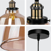 Detailed shots of Amber Glass Dome Pendant Ceiling Light with E27 | TEKLED 150-17804