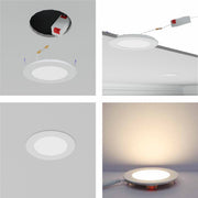 Detailed photo of downlight led round slim panel light 6w 3000k warm white d120mm