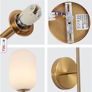 Detailed photo of Gold Aluminium Bronze Metal Opal Glass Cylinder Wall Light with G9 Fitting