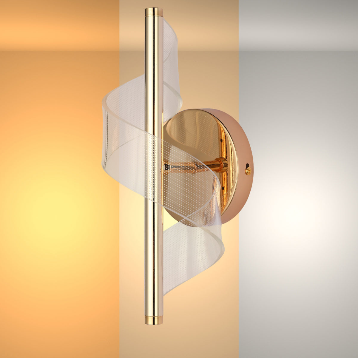 Main image of LED Spiral Modern Wall Sconce Light Chrome CCT Changable 151-19704