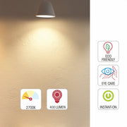 Shows light specs of Ursa LED Golf Ball Bulb G45 Dimmable E27 Edison Screw 5W Warm White 2700K Pack of 6