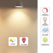Shows light specs of Vela LED Candle Bulb C37 Dimmable E14 Small Edison Screw 5W Warm White 3000K Pack of 6