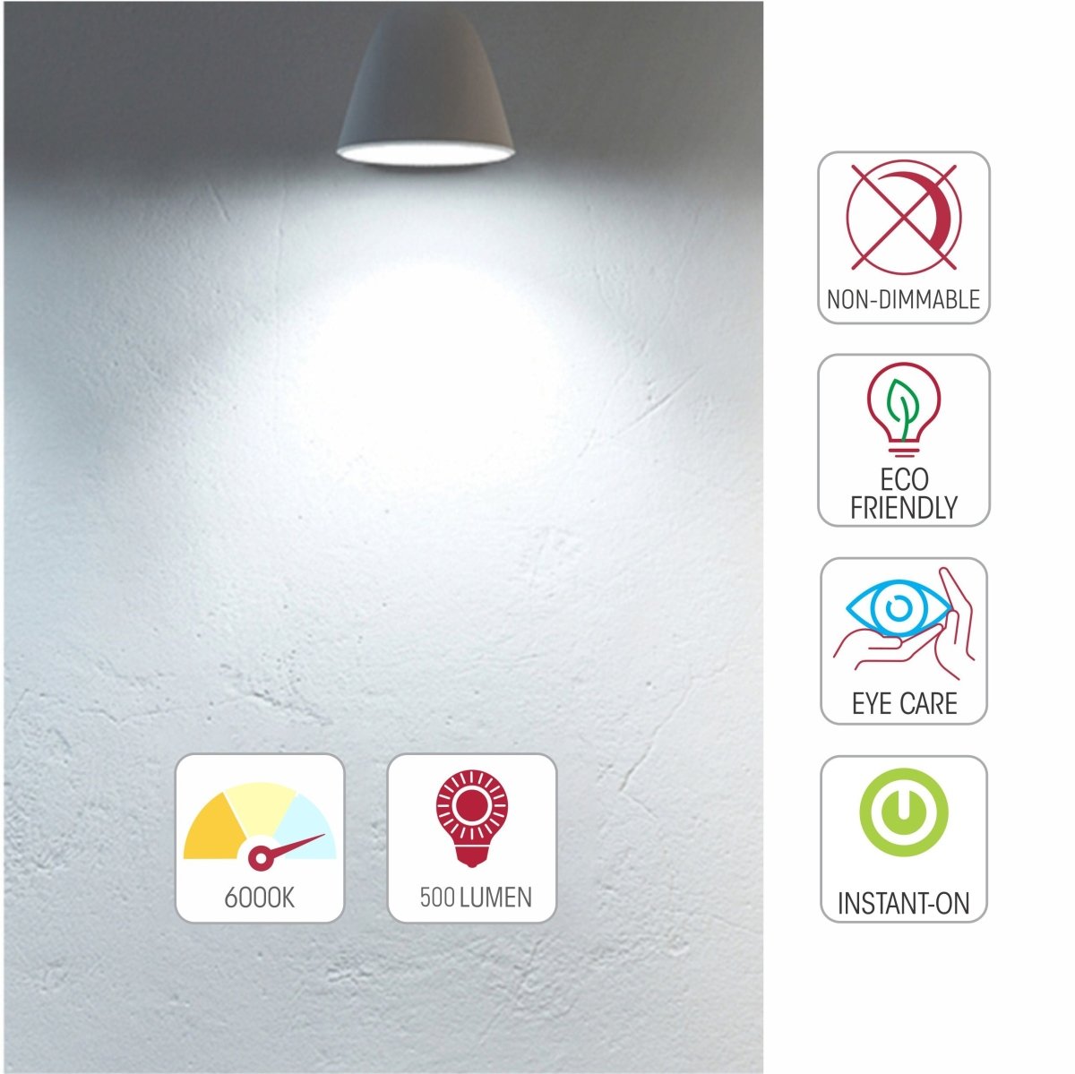 Lighting properties of LED Capsule Bulb G9 Snap Fix 4.8W 500lm 6000K Cool Daylight Pack of 10 | TEKLED 526-010954