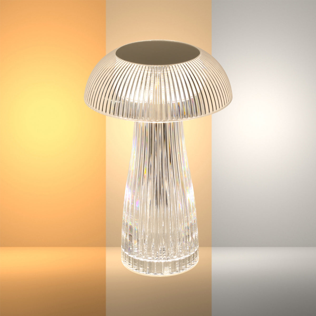 Main image of Lumi Crystal Touch: Rechargeable Mushroom-Shaped LED Lamp 130-03716