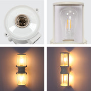 Close shots of Lux Vintage Classic Up Down Outdoor Wall Light IP54 White 182-03424