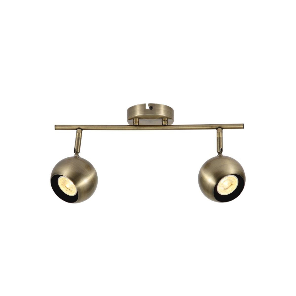 Main image of 2 Way Sphere Rod Spotlight with GU10 Fitting Antique Brass | TEKLED 172-03120