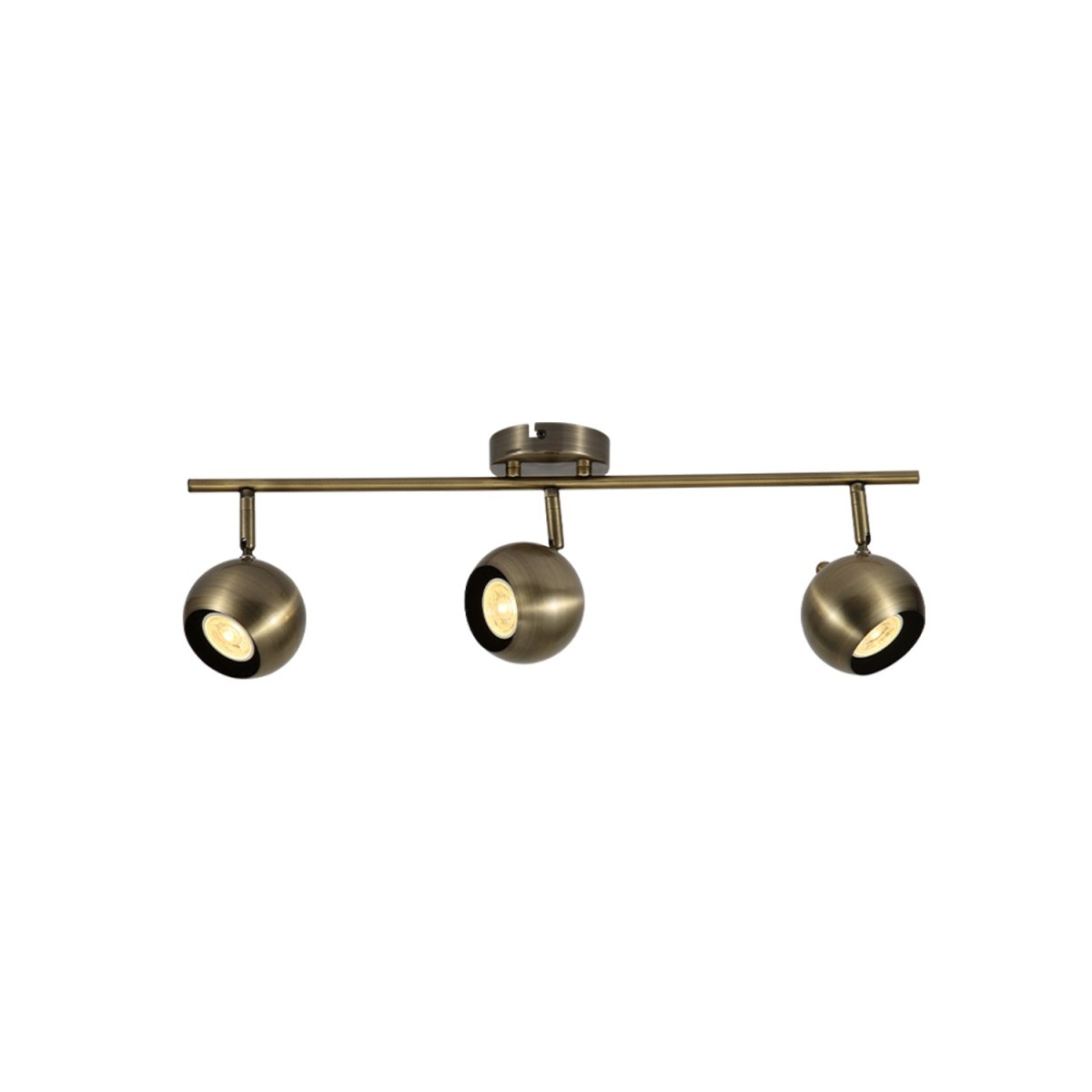 Main image of 3 Way Sphere Rod Spotlight with GU10 Fitting Antique Brass | TEKLED 172-03122