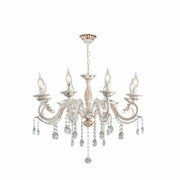 Main image of 8 Arm Chandelier Light Ceiling Light Traditional French Vintage Retro Candle Metal and Crystal Gold Aged Cream 8xE14 | TEKLED 159-17832
