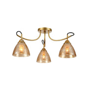 Main image of Amber Cone Glass Gold Semi Flush Ceiling Light E27 | TEKLED 159-17640