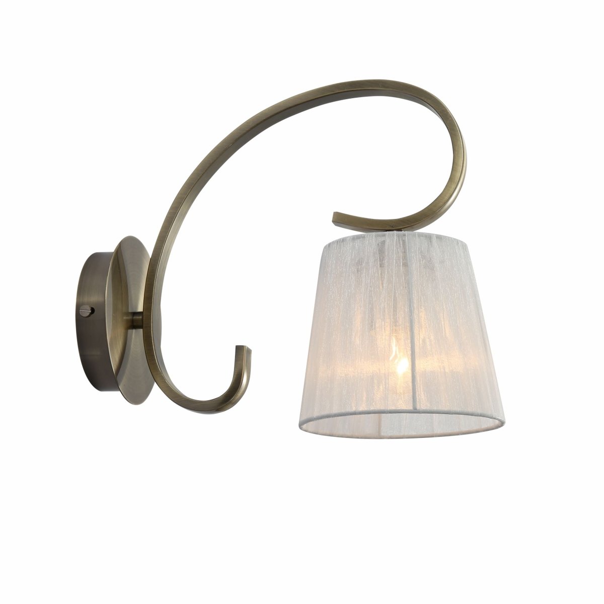 Main image of Antique Brass Metal Body Rice White Fabric Shade Lantern Vintage Traditional Retro Wall Light with E27 Fitting | TEKLED 151-19812