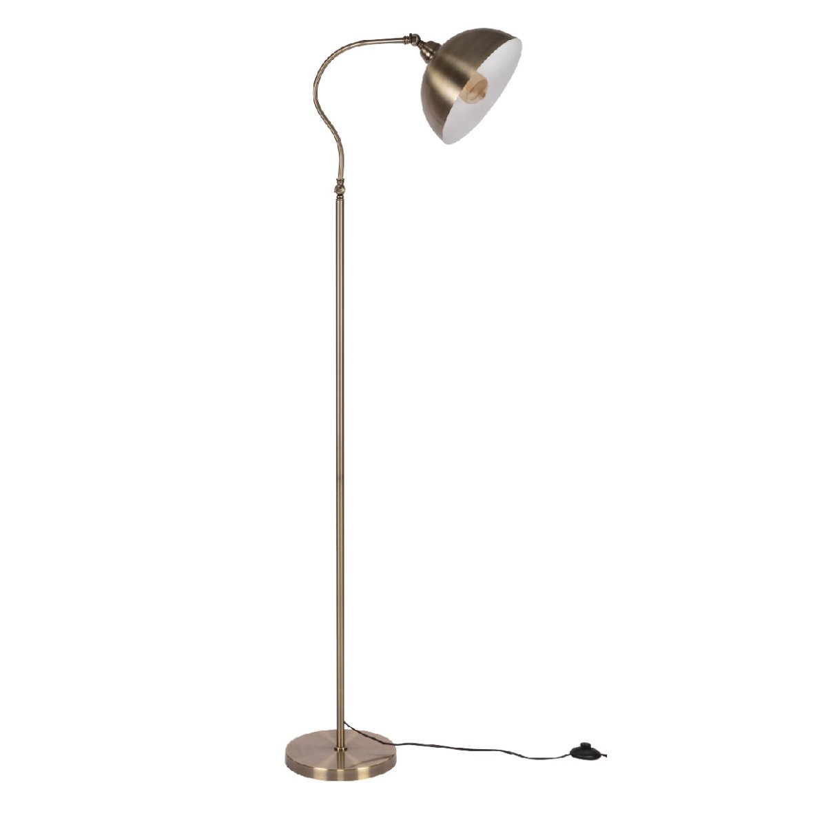 Main image of Antique Brass Metal Dome Shade Floor Lamp with E27 Fitting | TEKLED 151-19562