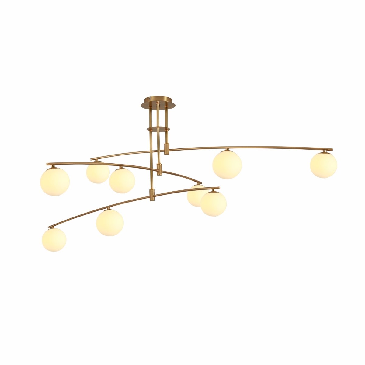 Main image of Balanced Palm Modern Chandelier with 9xG9 Fittings Opal Globes and Gold Body | TEKLED 159-17490