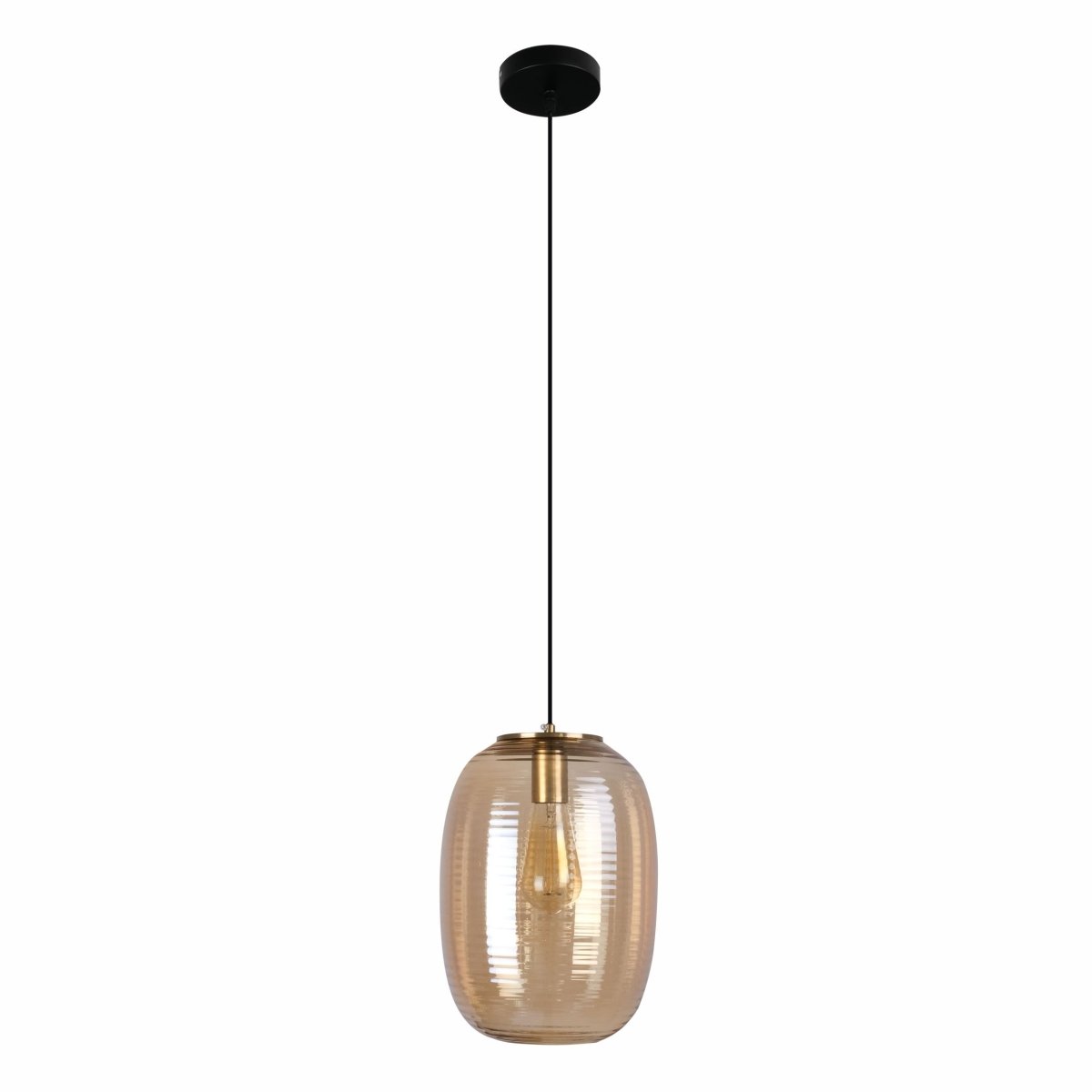 Main image of Bee Hive Amber Glass Pendant Light with E27 Fitting | TEKLED 159-17344