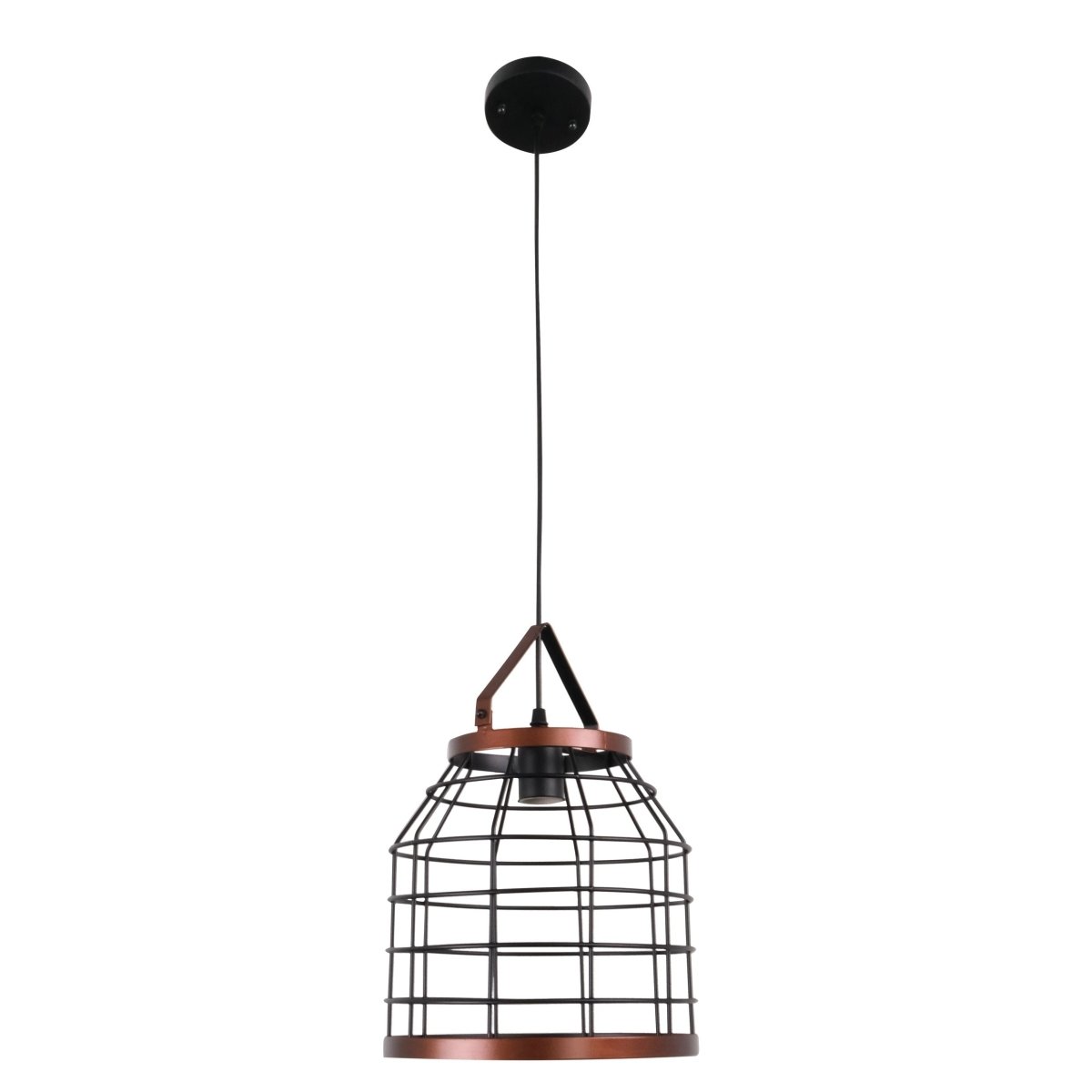 Main image of Black Cage Metal Pendant Light with E27 Fitting | TEKLED 156-19514