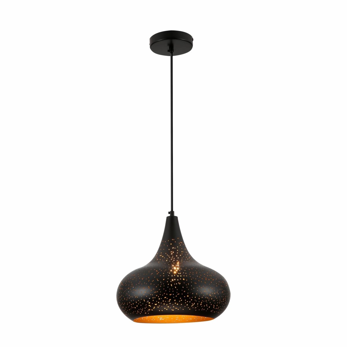 Main image of Black Gold Indian Dome Moroccan Night Milkyway Ceiling Pendant Light with E27 Fitting | TEKLED 150-18384