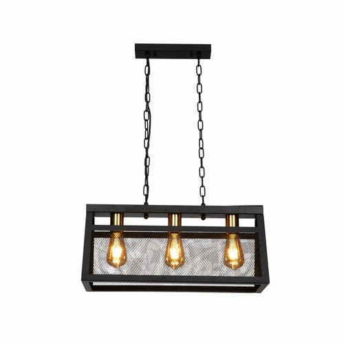 Main image of Black Metal Island Chandelier Ceiling Light with 3xE27 Fitting | TEKLED 156-19522