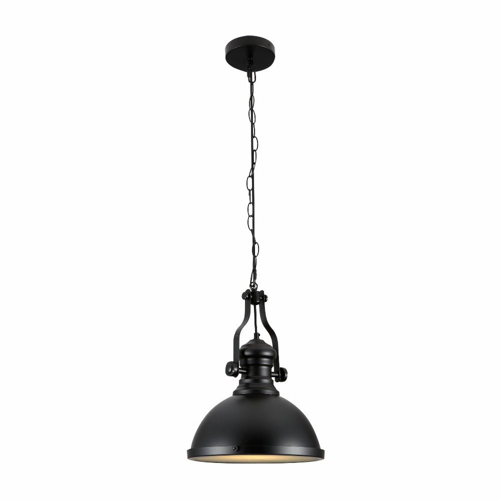 Main image of Black Nautical Industrial Caged Dome Shade Glass Metal Ceiling Pendant Light with E27 Fitting  | TEKLED 150-18372