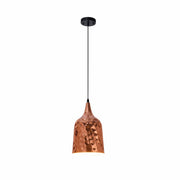 Main image of Copper Metal Golden Hammered Bell Pendant Ceiling Light with E27 | TEKLED 150-17806
