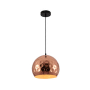 Main image of Copper Metal Golden Hammered Dome Pendant Ceiling Light with E27 | TEKLED 150-17810